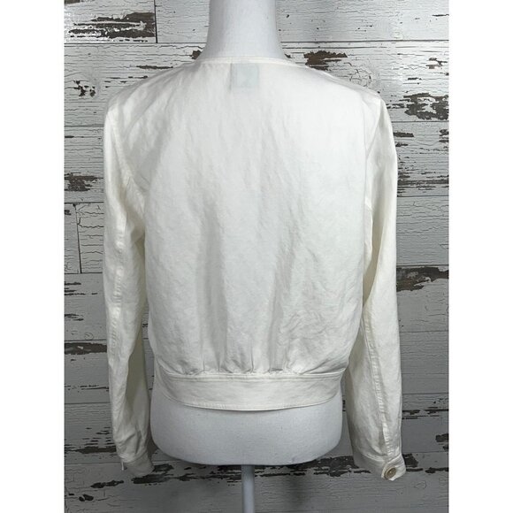 CABI Piazza Linen Blend Jacket Cream Medium #5096 euc - Picture 5 of 7